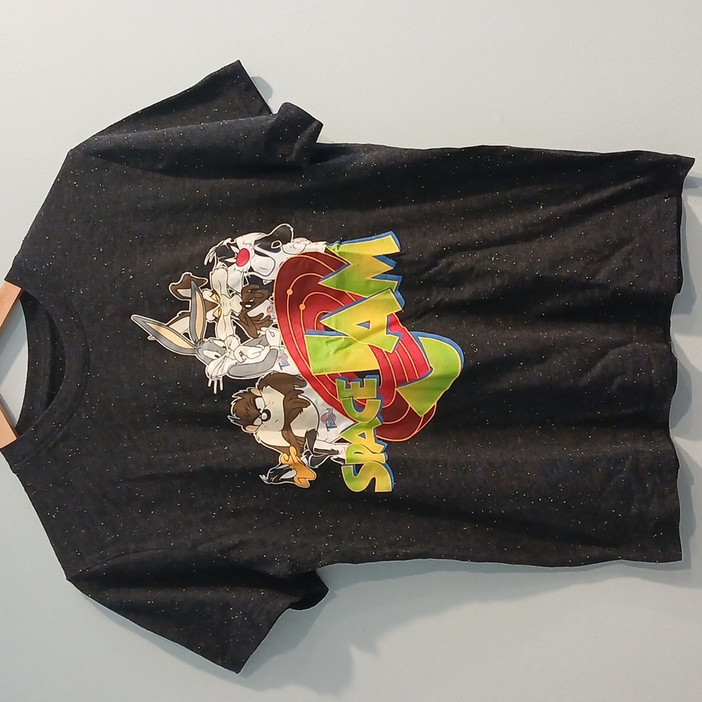 Space Jam T-shirt, size M, black color, for men.